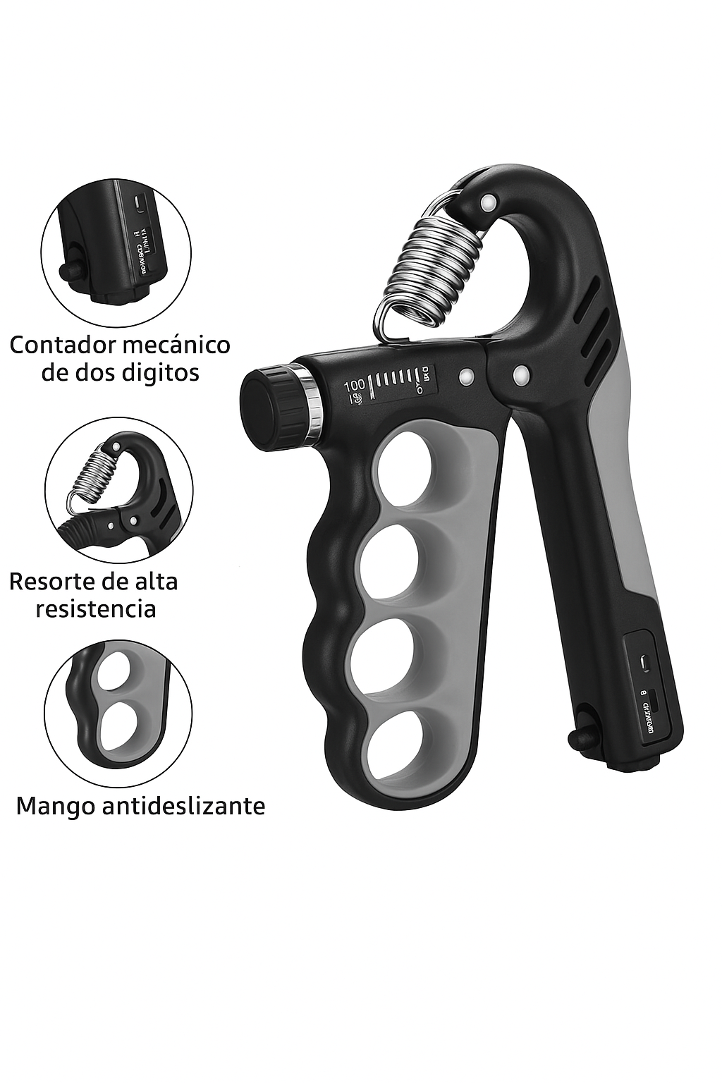 Handgrip de 5kg-100kg (rojo y gris)